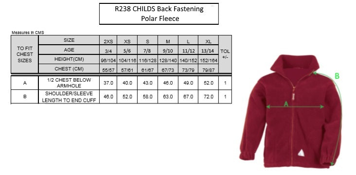 R238 Children Back Fastening Fleece custom image