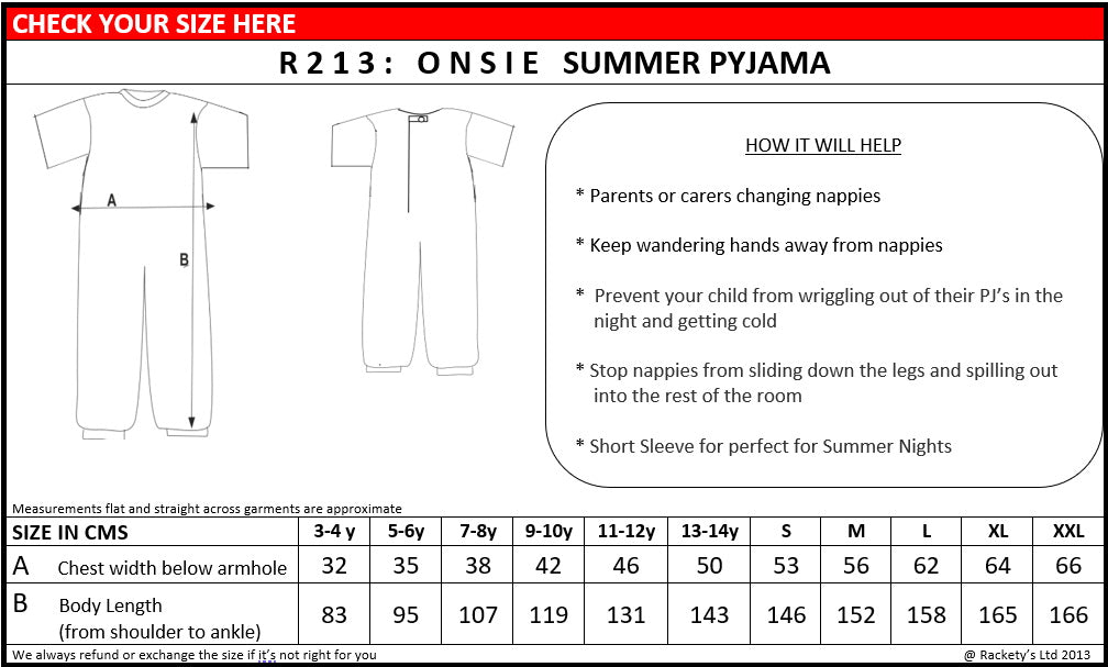 R213 Children Onesie S/S Pyjama custom image