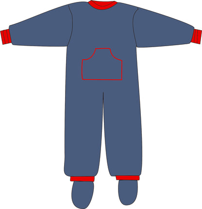 R212C Children 100% Cotton Back Zipped PJS