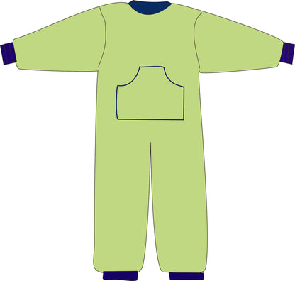 R212C Children 100% Cotton Back Zipped PJS
