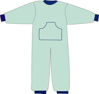 R212C Children 100% Cotton Back Zipped PJS