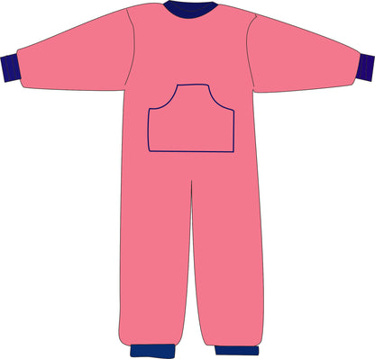 R212C Children 100% Cotton Back Zipped PJS