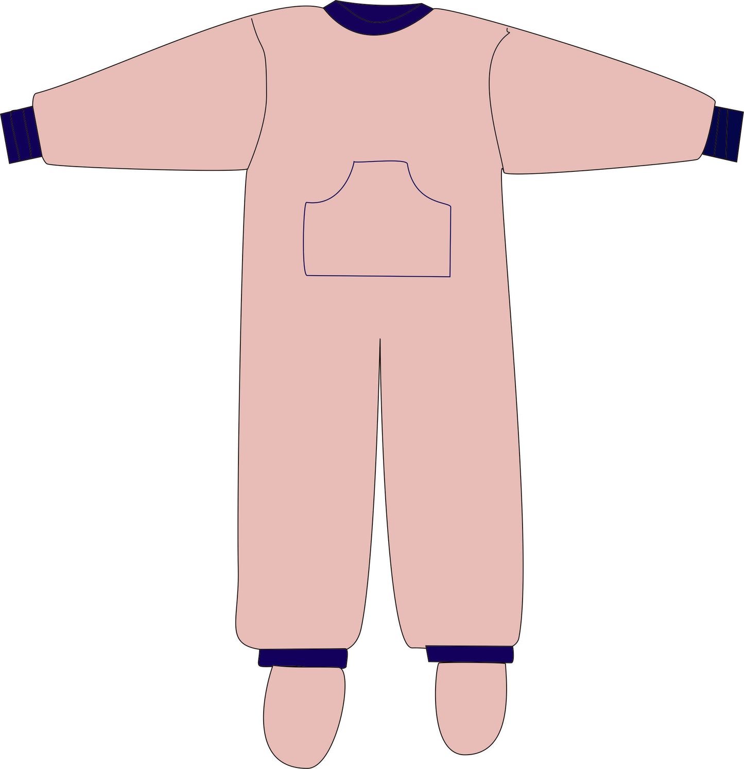 R212C Children 100% Cotton Back Zipped PJS