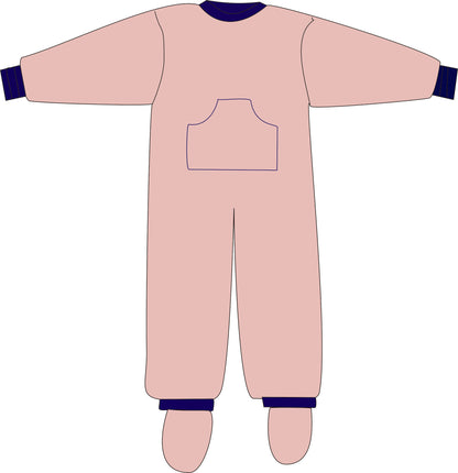 R212C Children 100% Cotton Back Zipped PJS