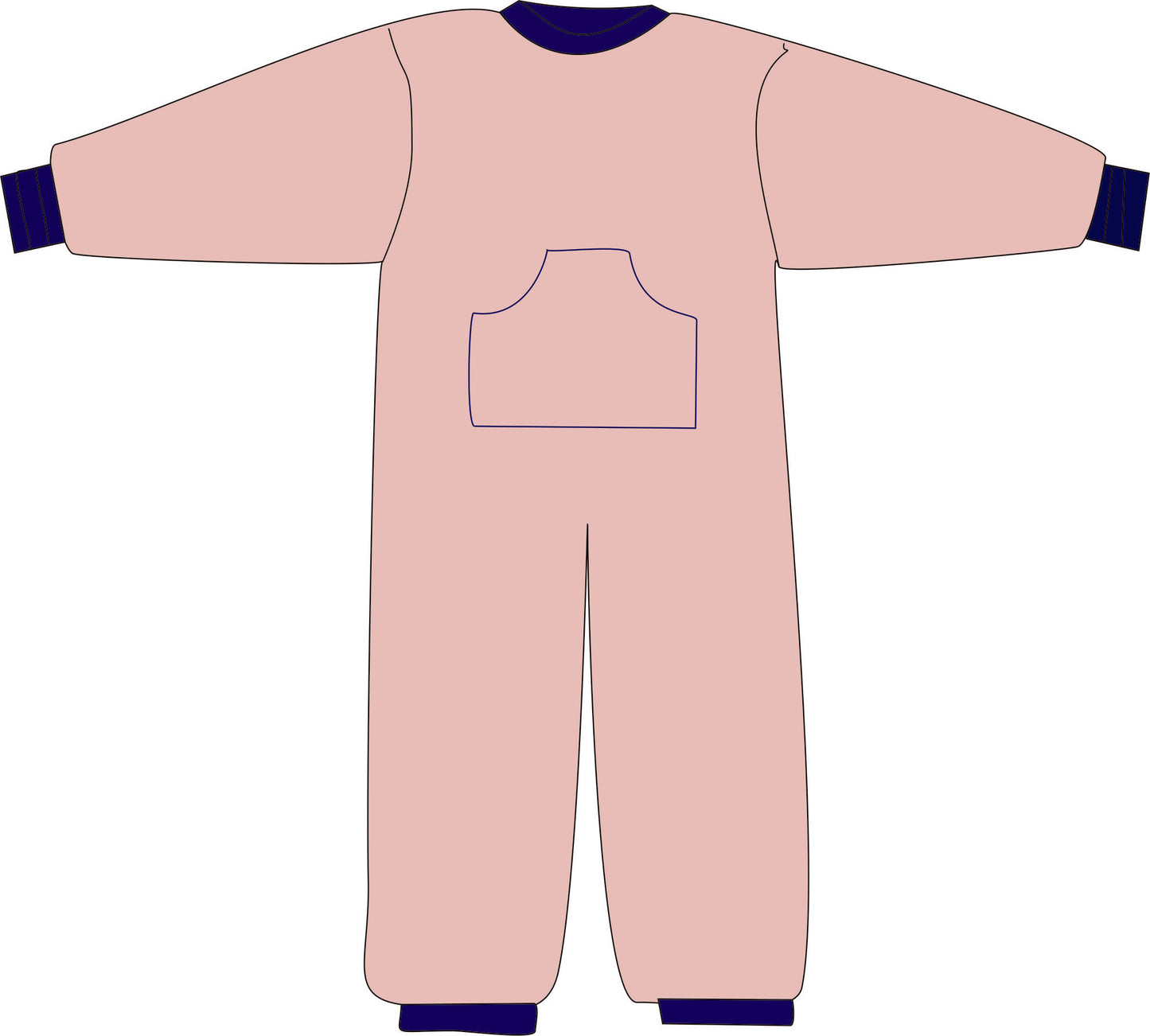 R212C Adult 100% Cotton Back ZIp Pjs